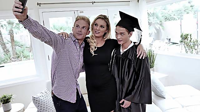 Seductive milf Kenzie Taylor is fucked hard by graduated stepson