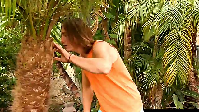 ADULT TIME - MILF Savanah Storm Is Caught Masturbating In Her Backyard By Pervert Voyeur Neighbor