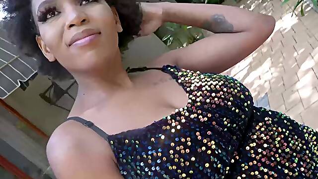The Ebony MILF with Big Tits and Curves Moans Non-Stop in Steamy African Casting Interview Before Riding the