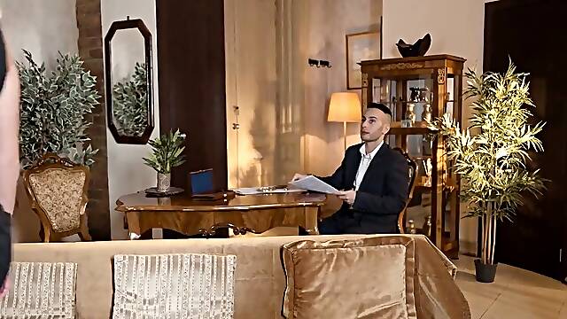 Perfect blonde babe has a firm ass and a tight pussy