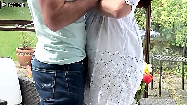 Horny British MOM sucking and fucking fresh boy