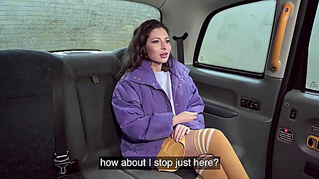 Fake Taxi Mature woman gets her wet bald pussy slammed in the back of a cab