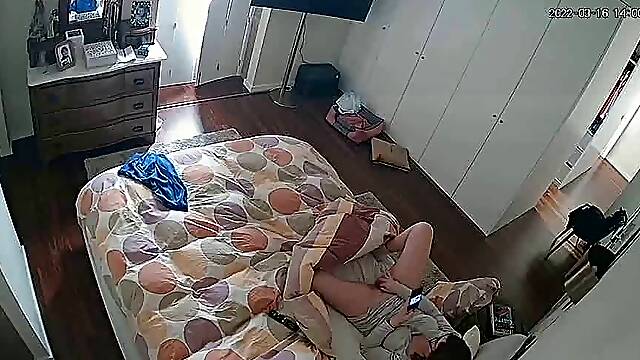 IPCAM – German mom masturbates until she wets the bed