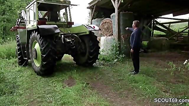 German Mommy And Dad Make Love Outdoor On Farm