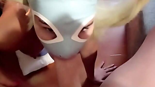 Mother Id like to fuck blow job POV with my charming body overspread solely by hose and heels, mask with pigtails
