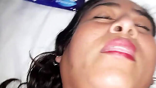 Latina BBW Fucks Young Big Cock in Hotel Room While Husband is Away