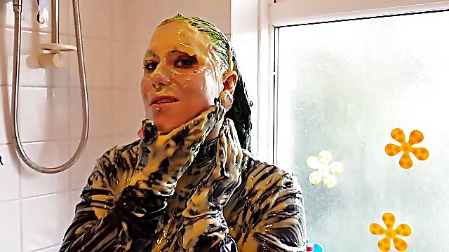 Wet and Messy Custard Catsuit