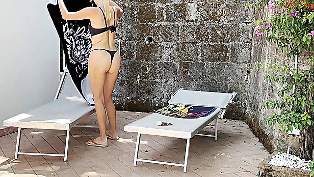 Eager Stepmother Gets Excited to Provoke the Virgin Guy on Vacation