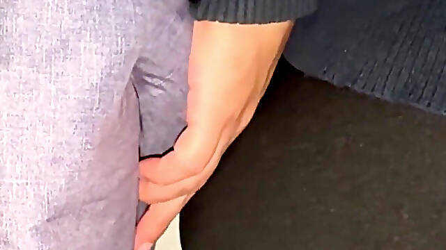 Big-bootied Girl Gropes a Stranger's Penis
