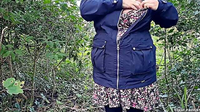 Tits Out in the Woods - Flashing My Big Heavy Stepmommy Milkers and Ass While Out for a Walk in the Forest - so Naughty Arent I